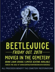 Movies in the Cemetery at the Central Point Pioneer Cemetery.
